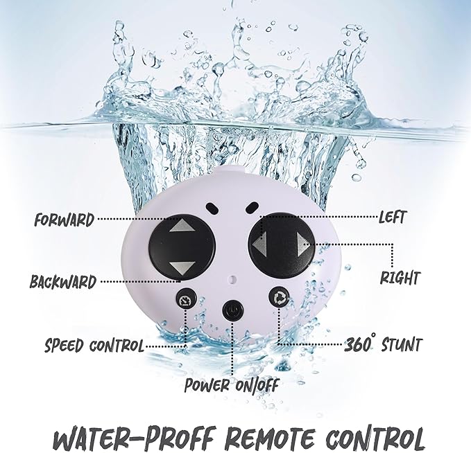 PowerTRC Mini Remote Control Boat RC Boat 360 Rotating 2.4 G Build in Rechargeable Battery Lake Swimming Pools Bathtubs Stunt Remote Control Boats