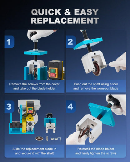 CREWORKS Automatic Wire Stripping Machine for 0.06"-1" Copper Wires, Wire Stripper Tool for 7/0-15 AWG Scrap Electrical Wire Recycling, Copper Wire Strippier Machine with Replacement Blade