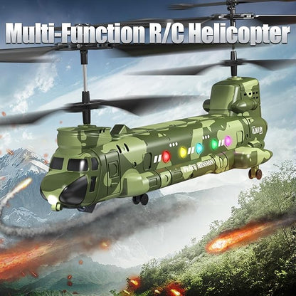OBEST LM19-D Chinook RC HelicopterRemote Control Military Helicopter with CameraTwin-propeller with Altitude HoldOne Key take Off/LandingArmy RC Toys and Military Fans