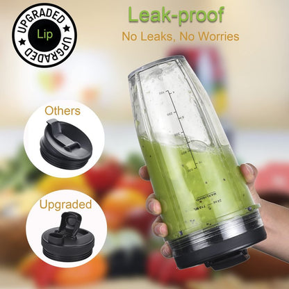 [Upgraded] Replacement 24oz Cups for Nutri Ninja Blenders, Cups with 7 Fins Replacement Extractor Blade Parts fit Ninja Auto iQ BL682-30 BL642-30 BL450-30 BL455-30 BL456-30 BL482-30 BL687CO-30 etc.