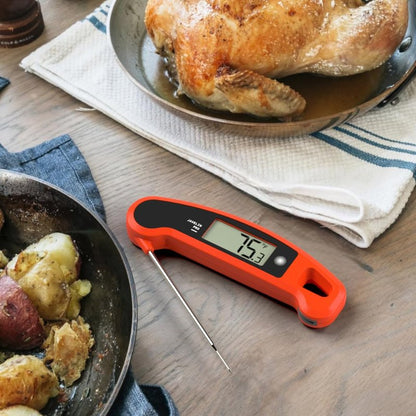 Lavatools Javelin® PRO Duo Ultra-Fast 2-Second Professional Digital Instant Read Meat Thermometer for Grill and Cooking, Auto-Rotating Backlit Display, IP65 Water Resistant, NSF Certified – Tangerine