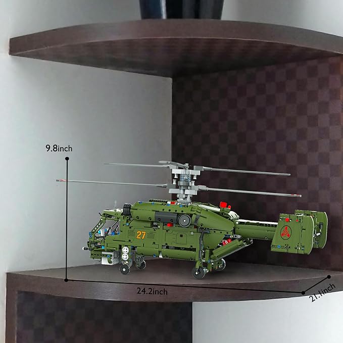 JMBricklayer Military Helicopter Building Sets 61510 Ka-27 Helicopter Collectible Display Model Airplane Military Collection Construction Toys for Teens and Adults Gift Ideas(1800 Pieces)