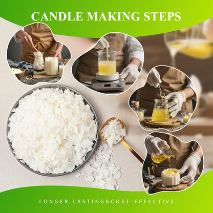 2LB Soy Wax for Candle Making – Natural Soy Wax Supplies for DIY Candles, Container & Tealight Craft Use, Easy Melt and Smooth Finish, Designed for Small Business Makers (890g / 32oz)