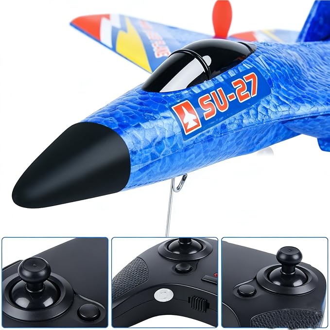 RC Fighter Jet SU-27 RC Fighter JetRemote Control Airplane for Adults &amp Beginners Durable Lightweight Foam RC Plane with Stable Flight for Outdoor Hobby Flying