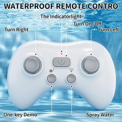 2.4GHz Remote Control Shark Toys for Boys1:18 Scale High Simulation Shark Toys with Light &amp Spray RC Sharks for Pools &amp Lakes Toy Shark Boat Gift for 4 5 6 7 8 9 Year Old Kids Boys Girls