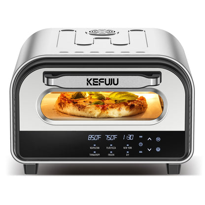 Pizza Oven Indoor,pizza maker,Makes 12 Inch Pizzas in 90s at 850°F,Countertop Electric Pizza Oven with Continuous Baking Without Reheating,Pizza Cooker with 6 Preset Modes,Pizza Stone&Peel Included