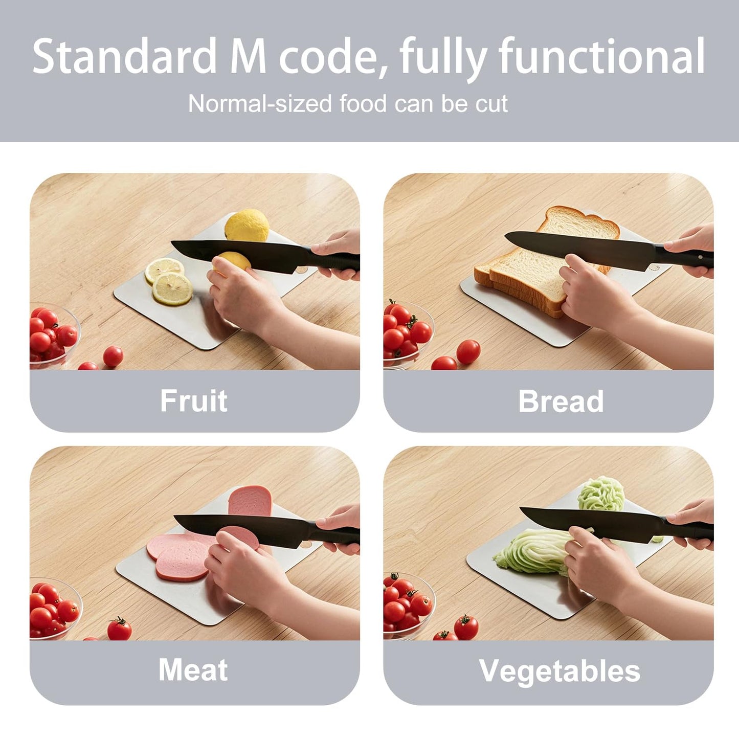 304 Stainless Steel Cutting board, Double Sided Metal Cutting Boards for Kitchen Meat Vegetables & Fruits Chopping Board Dishwasher Safe Easy to Clean(M-11.81 * 7.87in)