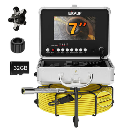 EIXAUP Sewer Camera 66 ft, 23 MM Pipe Inspection Camera with 12pcs LED Lights, 7" 1080P HD Monitor with DVR Function, IP68 Waterproof, Meter Marker, Included 32GB Card(20 m)