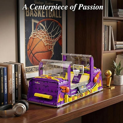Basketball Arcade Pinball Machine Building Blocks Set for Adults Motorized Tabletop Basketball Board Game with Lights &amp Music STEM Toys Gift Ideas for Sport Lovers