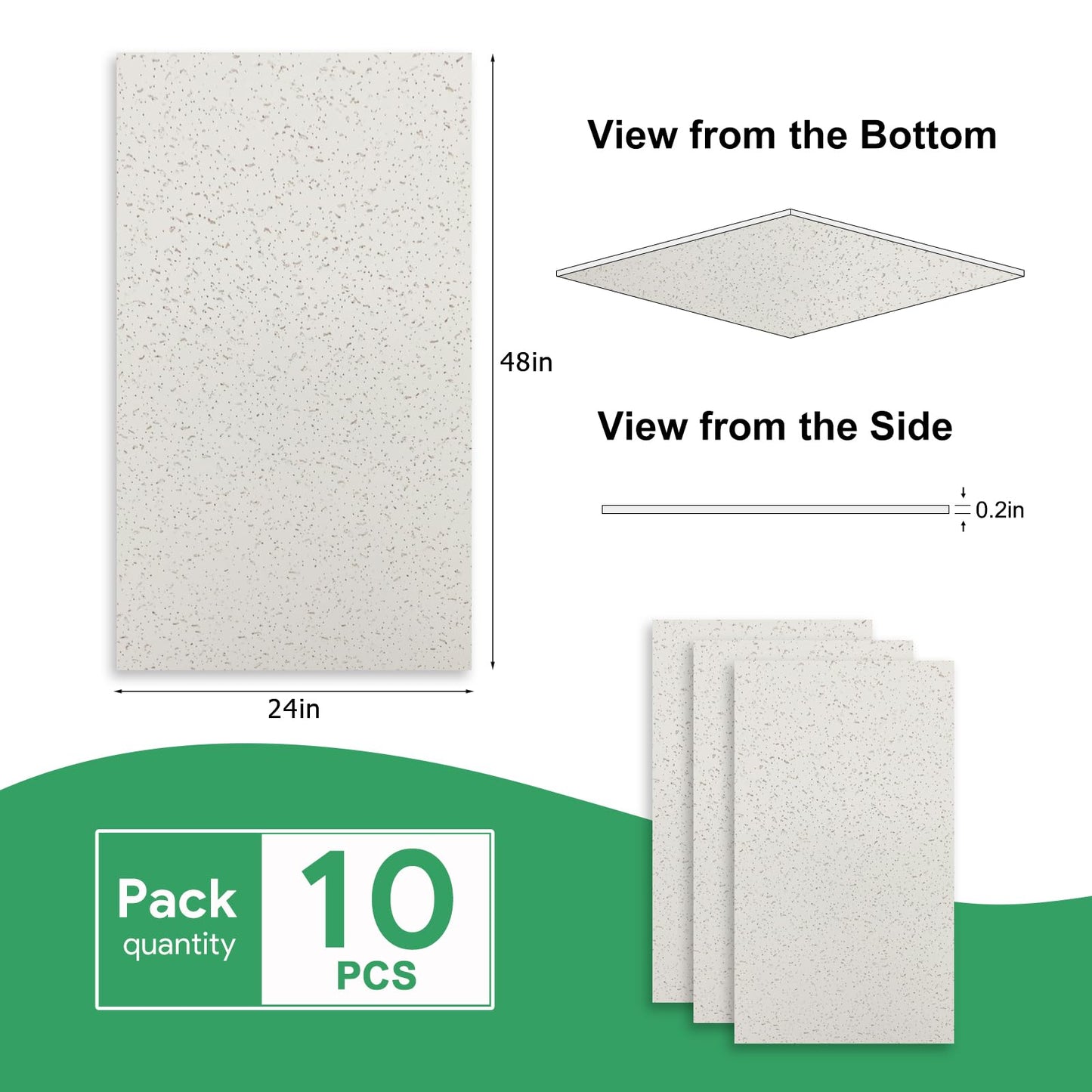 Gigrwiin 2ft x 4ft Printed Pro Ceiling Tiles - PVC Ceiling Panel 24 x 48in – Waterproof, Washable and Fire-Rated - High-Grade PVC to Prevent Breakage-Cover 80 Sq. Ft-Package of 10 Tiles
