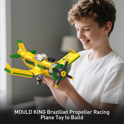 Mould King 24060 Race Plane Building Toy for Kids 562PCS Propeller Airplane Model Blocks Set for Display Collection STEM Toy Gift for Boys and Girls Ages 8+