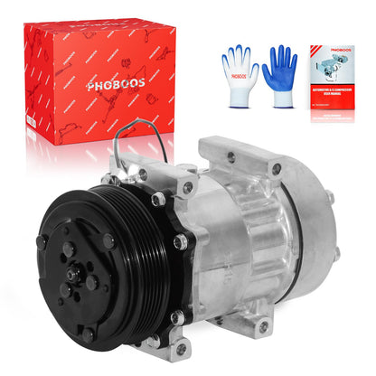 PHOBOOS A/C compressor with Clutch Compatible with Dodge Dakota 1996-2002, Jeep Cherokee 1997-2001, TJ 1997-1999, Wrangler 1997-1999, 2.5L 4.0L, For 1-Pin Connector Only (Not 2-Pin), Ref. 68550