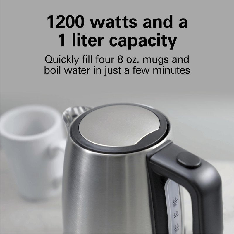 Hamilton Beach Commercial HKE110 1 Liter Hot Water Tea Kettle, Hospitality Rated, Stainless Steel