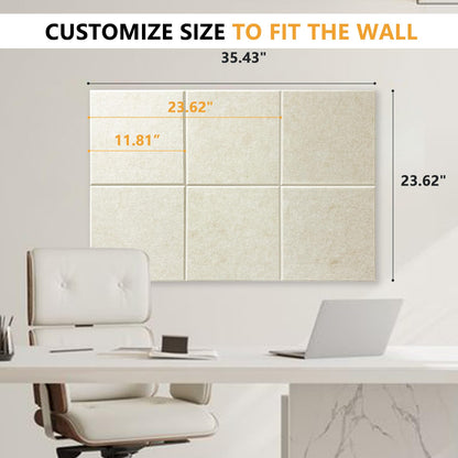 Large Cork Board Tiles for Wall with Push Pins, Removable 36" x 24" Bulletin Board Sets, Adhesive Pin Board | Magrowill 6 Packs Felt Panels for Interior Wall Decor