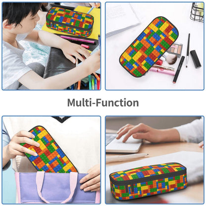Droerfes Brick Pencil Case Pencil Pouch Large Capacity Pen Bag School Office Organizer Stationery Storage Box For Girls Boys Teen Kids