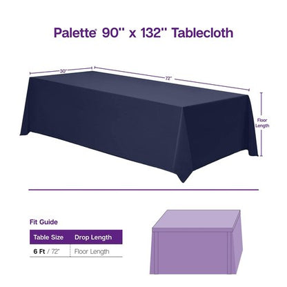Gee Di Moda Rectangle Tablecloth - 90 x 132 Inch Caribbean Table Cloth for 6 Foot Tables with Floor-Length Drop - Heavy Duty Washable Fabric for Holiday Party, Dinner, Weddings & Baby Shower