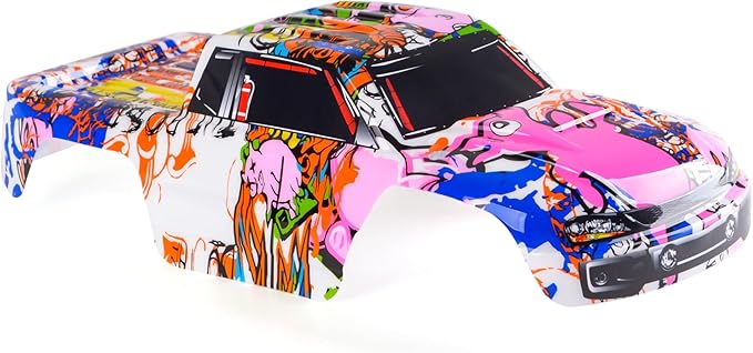 SummitLink Custom Body Compatible for 1/10 Scale RC Car or Truck (Truck not Included) (Graffiti Pink Pig)