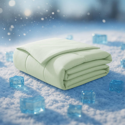 Deconovo Cooling Comforter – Double-Sided Cold Touch for Hot Sleepers & Night Sweats, Lightweight & Breathable, Oeko-TEX Certified, Machine Washable (Cold, Hang-Dry) – Green, 59x79 Inch