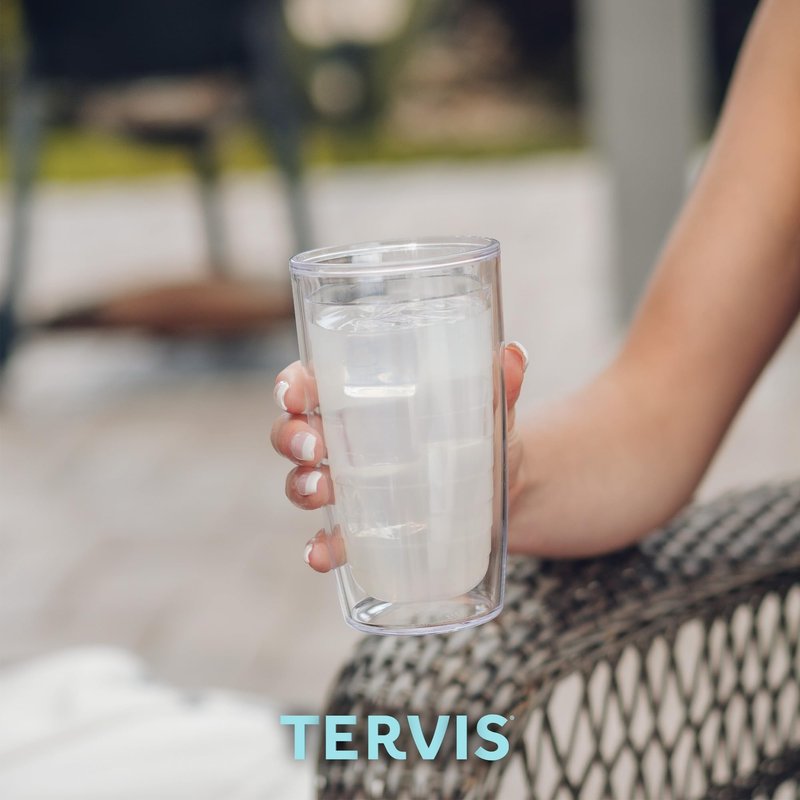 Tervis Clear & Colorful Tabletop Made in USA Double Walled Insulated Tumbler Travel Cup Keeps Drinks Cold & Hot, 16oz, Mangrove Green