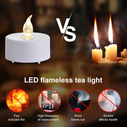 LED Tea Lights with Remote Control: Battery Operated Realistic and Bright Flickering Long Lasting 400+Hours Flameless Candles for Home Decor Holiday Wedding Party Valentine's Day(12pcs WarmWhite)