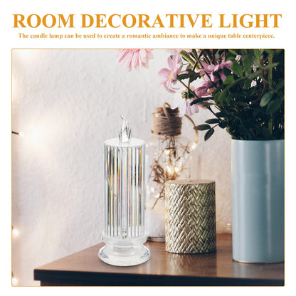 Beavorty 2pcs Electronic Candle Light Electric Candle Stick Artificial Candlestick Long Burning Taper Candle Glitter lamp Memorial Candles Flameless Candle Light Window Plastic Romantic
