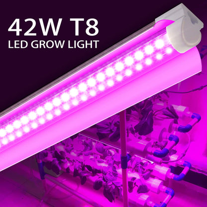 VShape 8 Pack LED Grow Light 4FT, Upgrade 336W(8×42W) High Intensity Full Spectrum Indoor Grow Lights with High PPFD Value, T8 Grow Lights for Indoor Plants, Seed Starting, Succulent, Vegetables