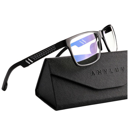 ANYLUV Blue Light Blocking Glasses Men Computer Gaming Glasses Lightweight Al-Mg Metal Anti Eyestrain Eye Protection
