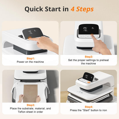 HTVRONT Auto Heat Press 2 - Heat Press Machine for T Shirts with Adjustable Pressure & Higher Heating Height, Heats Up Fast & Evenly Heat Press 15x15 for HTV, Sublimation, Heat Transfer Projects