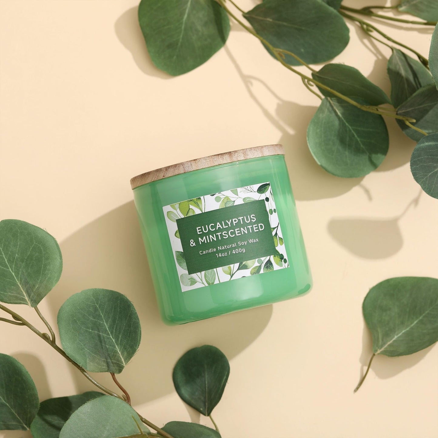 Eucalyptus & Mint Scented Candle - 3 Wicks 14 oz Soy Wax Candle, Christmas Relaxing Gift for Women and Men, Aromatherapy Candles for Stress Relief, Meditation, Yoga, SPA
