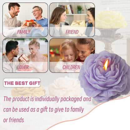 Peony Flower Shape Candles 1 Pack Soy Wax Decorative Candle for Bedroom Home Scented Candle Gift to Friends Family (Purple)