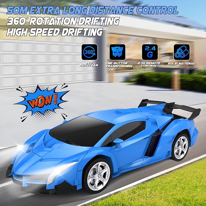 Transform Remote Control Car Toy for Kids 4-8 Remote Control Car for Boys 4-7 Transform Cars for Boys 4-6