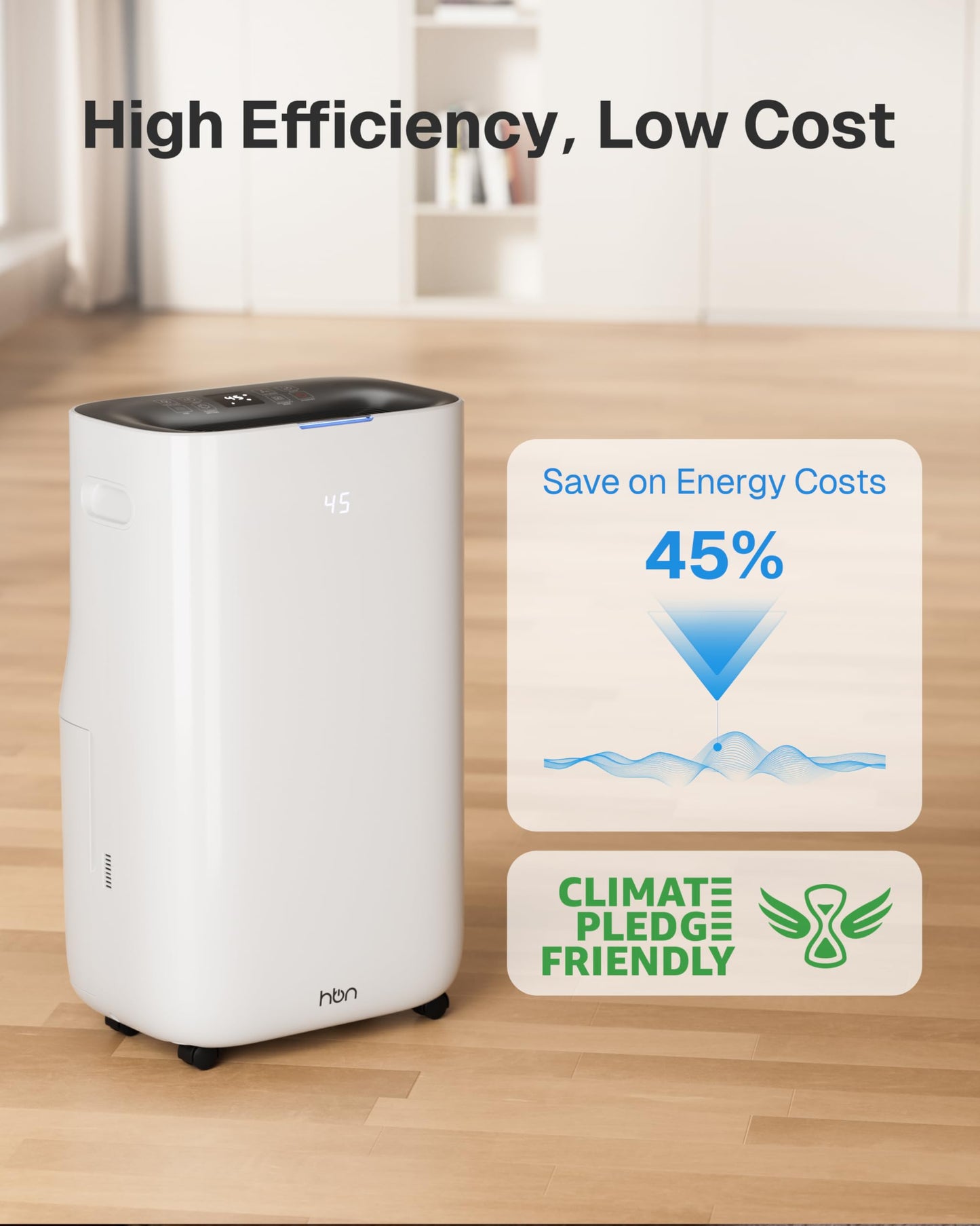 4500 Sq.Ft Dehumidifier for Basement and Large Rooms Max 80 Pint/Day Dehumidifiers with Drain Hose Smart Humidity Control 1.71Gallon Water Tank 24h Timer for Home, Bedroom, RV, Bathroom,