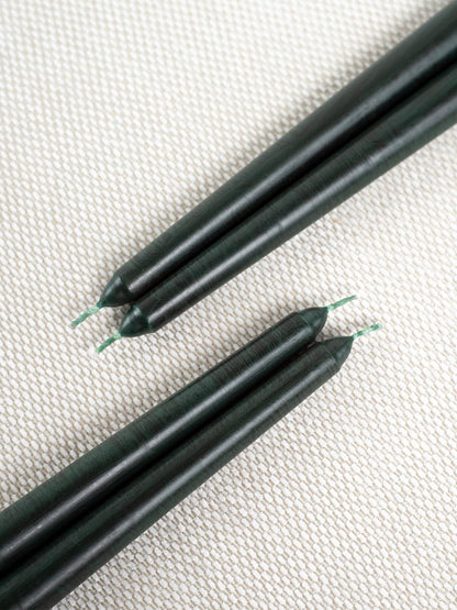 CANDWAX 10 inch Taper Candles Set of 12 - Unscented Black Tapered Candle Sticks - Perfect for Halloween Decoration