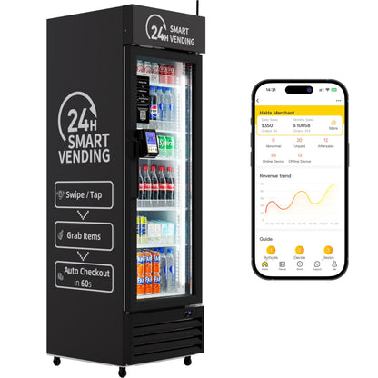 HAHA Vending Smart Combo Vending Machine for Business with AI Technology Vending Machine for Sale, Card Reader & App Control Refrigerated Commercial US-360