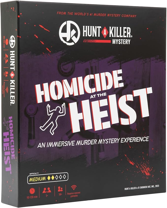 Hunt a Killer: Homicide at The Heist Solve the Murder of a Brilliant Jewel Thief Murder Mystery Game for Adults Perfect for True Crime Fans Mystery Box for Game Night Designed 1+ Players Ages 14+