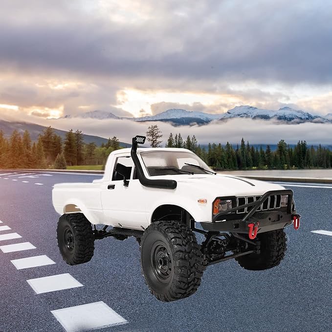YIKESHU RC Crawler Offroad RC Truck 4x4 Remote Control Rock Crawler WPL C24-1 Pickup Trucks with Led Light 2.4 Ghz 1/16 Scale All Terrain Car Brushed RTR Pickup for Adults
