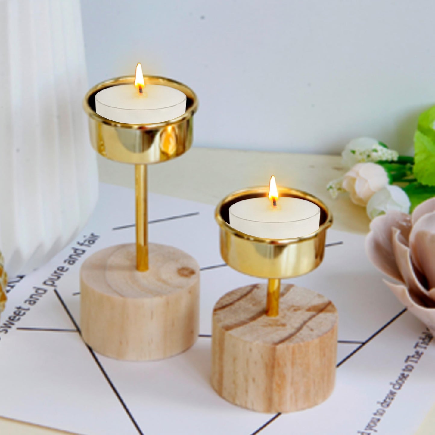 Vanilla Scented Tea Light Candles Handmade White Tealight Candles 4 Hour Clean Burning for Weddings Dinner Date Nights Spa Bath Meditation Relaxation