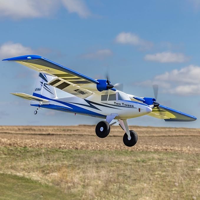 E-flite RC Airplane Twin Timber 1.6m BNF Basic Transmitter Battery and Charger Not Included with AS3X and Safe Select EFL23850 Airplanes B&ampF Electric
