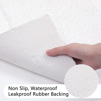 SHACOS White Bathroom Rugs Sets of 2 Pieces 32x20 inch, Super Soft Fluffy Bath Mats for Bathroom, Non Slip Washable Bath Rugs for Shower Tub Vanity Sink