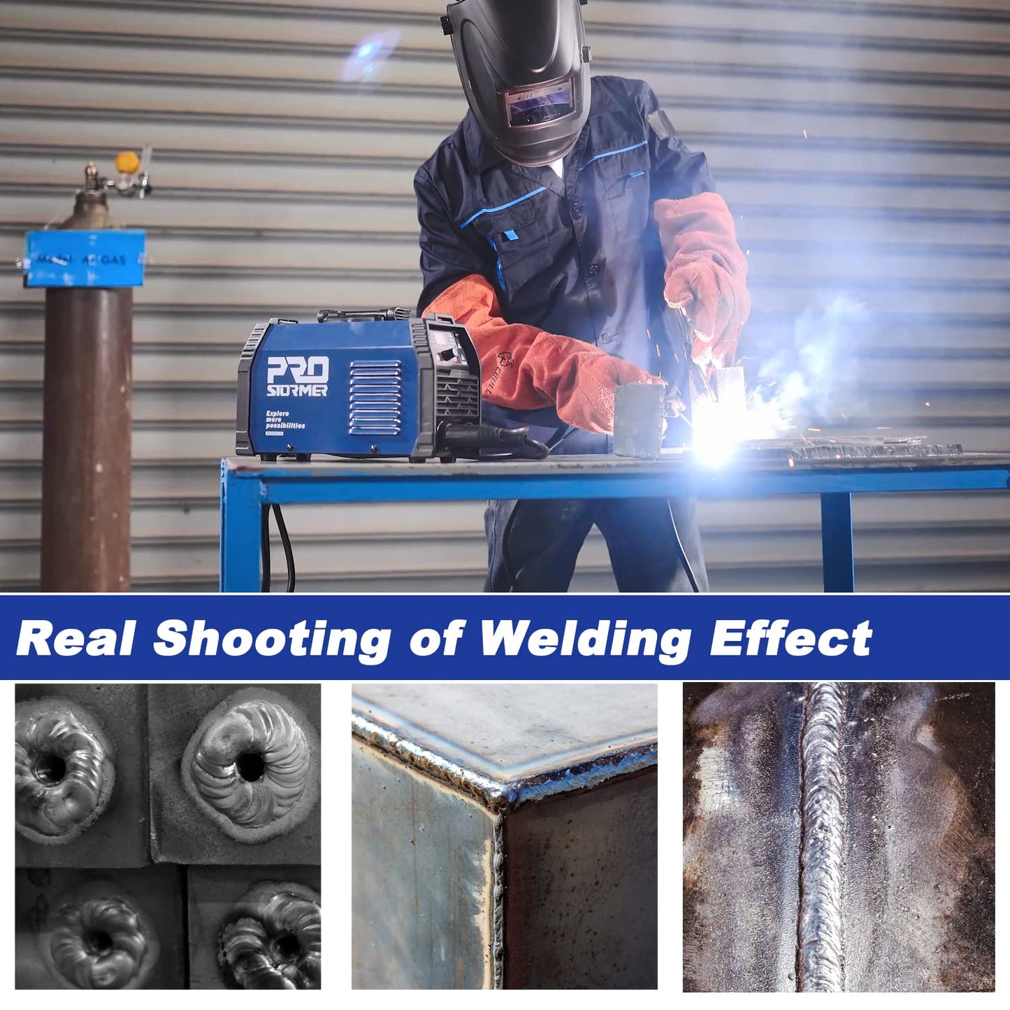 200A ARC Welding Machine, 110V/220V Dual Voltage Welder, IGBT Stick MMA Welder LED Display with Electrode Holder Work Clamp