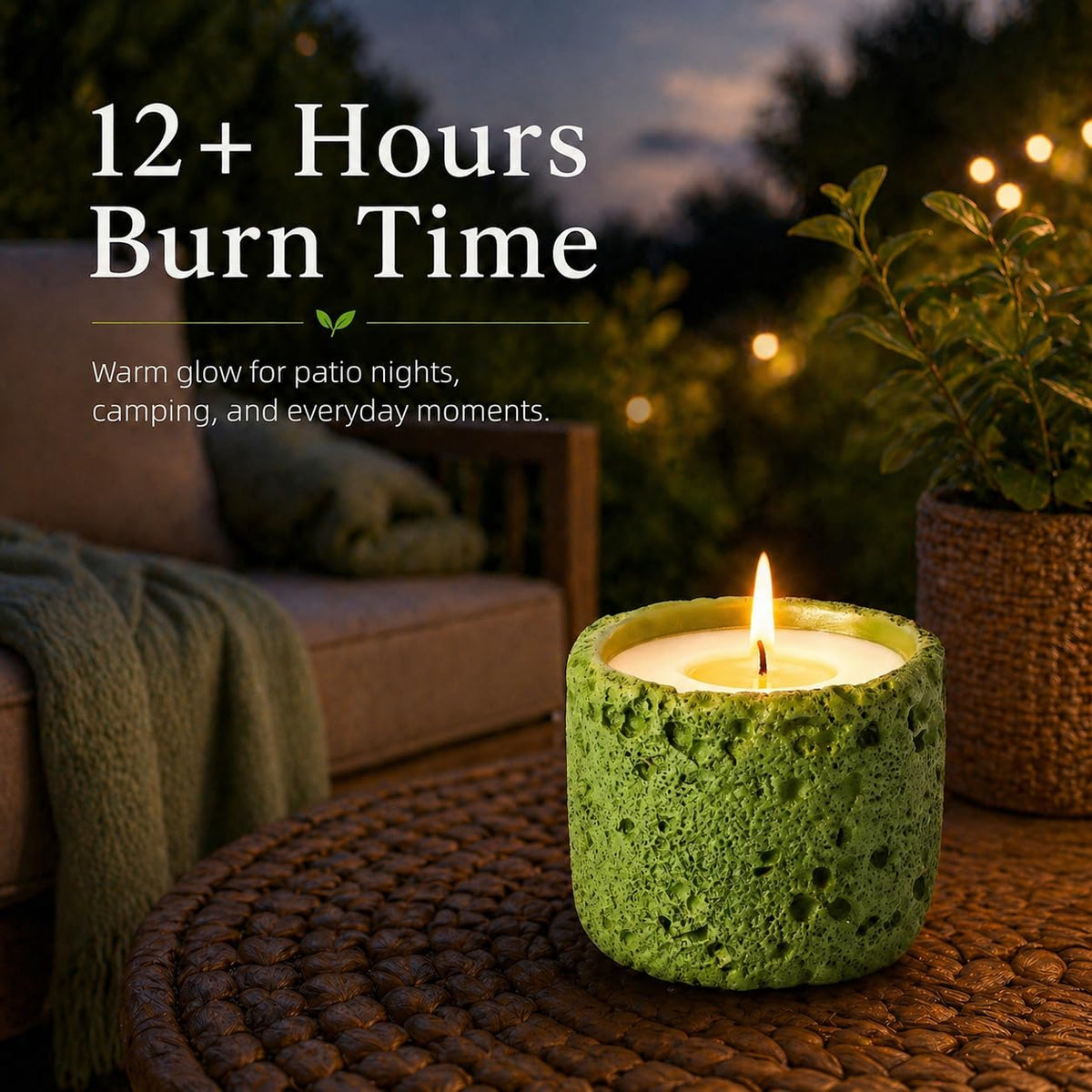 Viyffo 6oz Citronella Candle Outdoor, Small Citronella Candle Indoor, Candles for Home Scented, Non Toxic Soy, Green Ceramic Jar for Patio, Backyard Décor & Camping Gift (12+ Hours Burn)