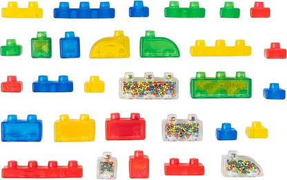 Goliath Jelly Blox Stash 'N Stack 2-in-1 Storage Case | Toddler &amp Preschool Building Blocks Kids Can Squeeze Stretch Squish | MESH ACCREDITED | Safety Tested &amp Ouch-Free | Sensory Play for A