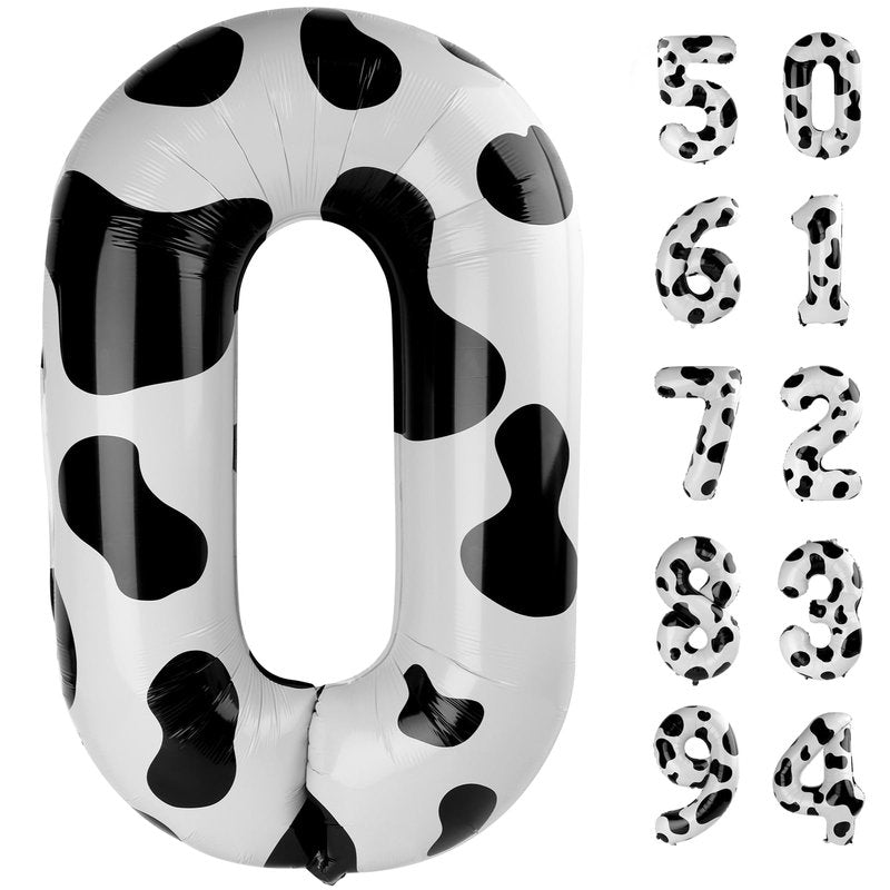 Cow Print Number 29 Balloon 40 inch, 29 Number Balloons, 29th Cow Farm Barnyard theme Birthday Decorations for Girls Boys Kids, 29 Year Old Party Supplies