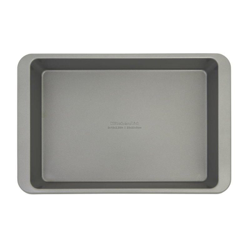 KitchenAid Nonstick Aluminized Steel Cake Pan, Dishwasher Safe, Contour Silver, 9 x 13 Inch