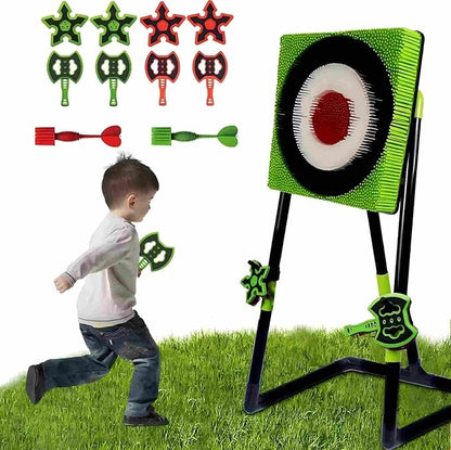 Axe Throwing Game for Backyard - 2-in-1 Axe Throwing Target Set with 4 Throwing Axes &amp 6 Darts - Easy to Carry Axe Throwing Target Game for Family &amp Adults - Carnival Games &amp Outdoor Indoo