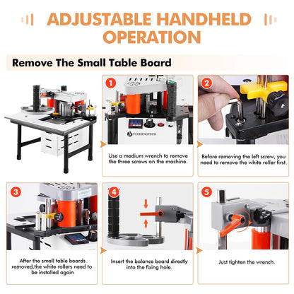 YUCHENGTECH Edge Bander Banding Machine Portable Edge Banding Machine Curve & Straight Sealing With Adjustable Speed Double-Side Gluing (110V, Adjustable speed)