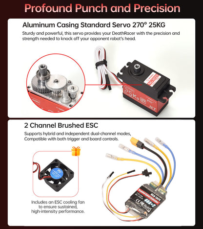 BIGTREETECH DeathRacer Kit V2.0, (Fun) ctionals DIY for 3D Printer Makers, High-Intensity Performance Standard Servo, 550 Brushed Motor 21T Powerful&Durable Hardware Help You Dominate The Battlefield