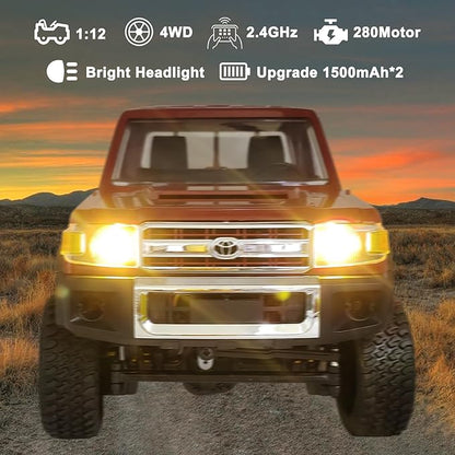 Skymaker MN82 1/12 RC Crawler 4x4 Toyota LC79 2.4GHz Off Road Truck Metal Drive Shaft &amp Two 1500mAh Batteries RTR for Adult (Red)