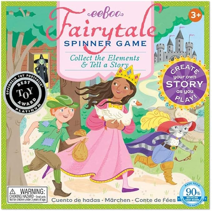 eeBoo: Fairytale Spinner Collect The Elements &amp Tell a Story Create Your Own Story as You Play for 2 to 4 Players for Ages 5 and up