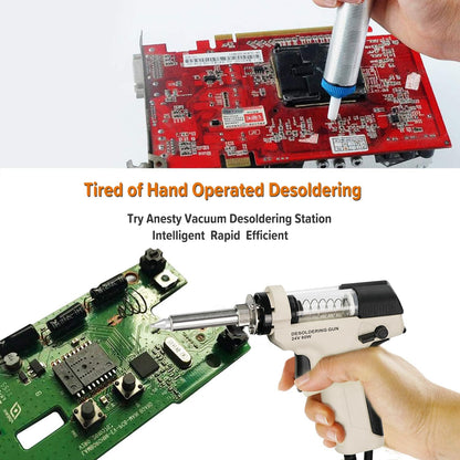 Pro Digital Vacuum Desoldering Station, Anesty Professional Removal Rework Station ZD-915 Iron Gun Built-in Vacuum Pump